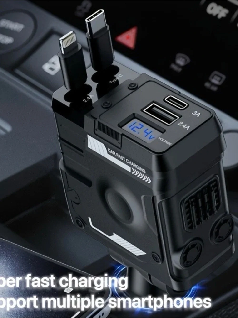 4 in 1 Multi-Function Car Charger (Black)